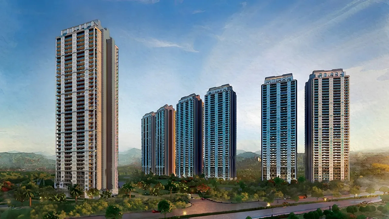 DLF Privana North aravali range in background *artistic representation